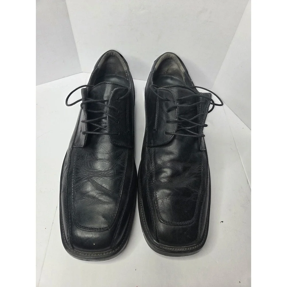 Dockers Mens Black Leather Square Toe Oxford Dress Shoes 090-3174 Size 12M